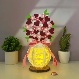 Vase Valentine - 3D Flower Vase Lantern File - Cricut File 3 - LightBoxGoodMan