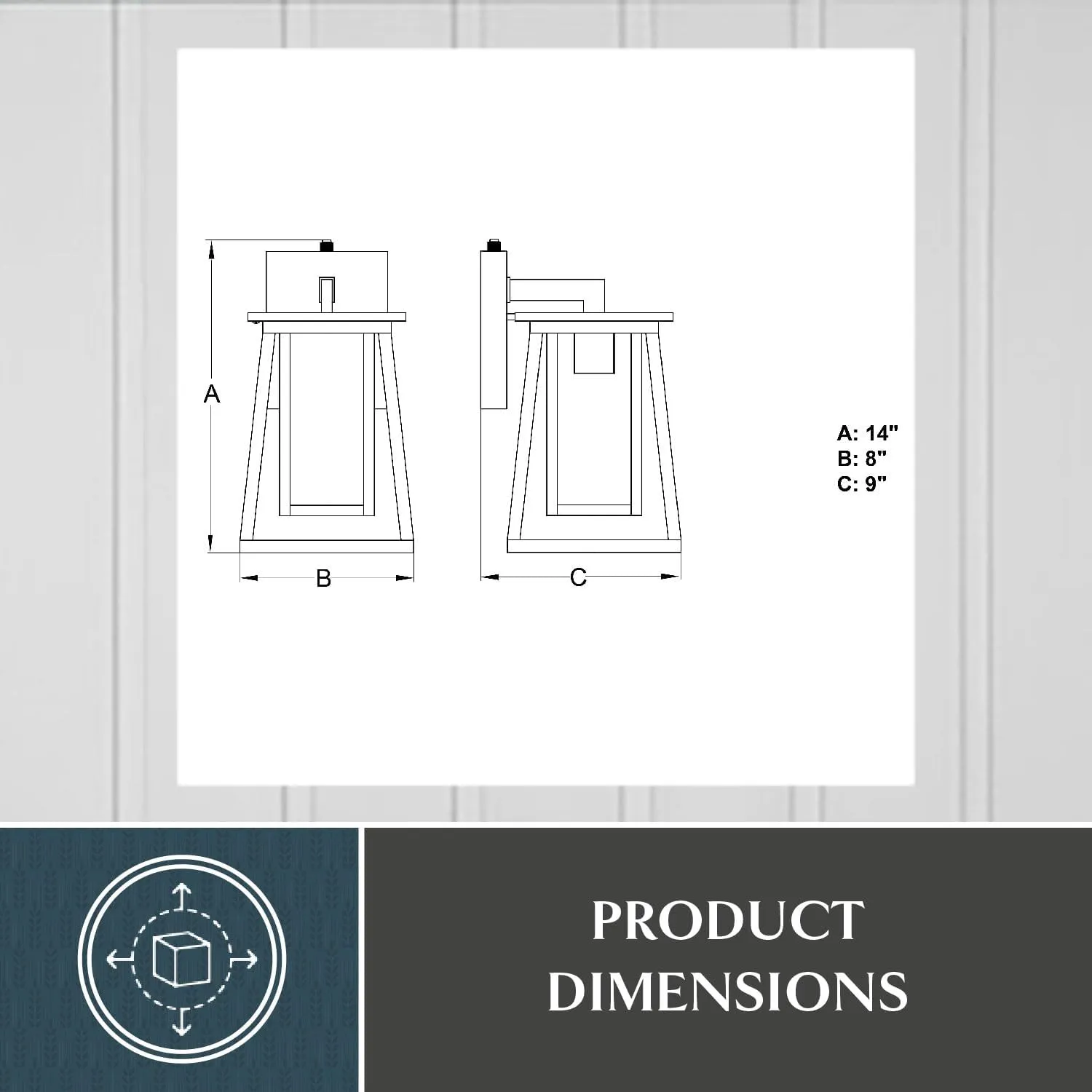 VAXCEL Blackwell 8-in. W Cage Frame 1 Light Dusk to Dawn Black Outdoor Wall Lantern Clear Glass