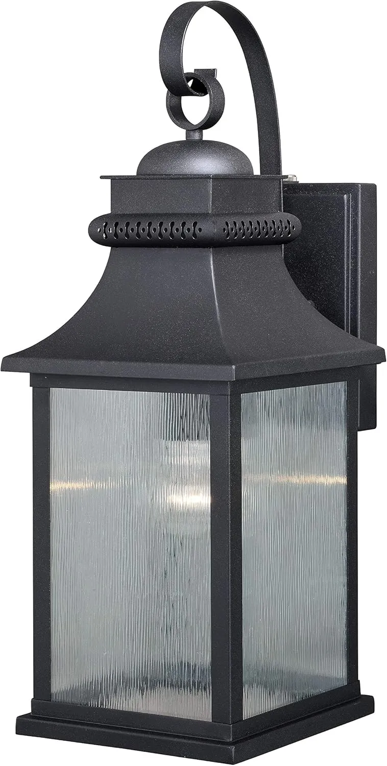 VAXCEL Cambridge 1 Light Dusk to Dawn Bronze Outdoor Wall Lantern Clear Glass