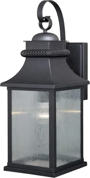 VAXCEL Cambridge 1 Light Dusk to Dawn Bronze Outdoor Wall Lantern Clear Glass