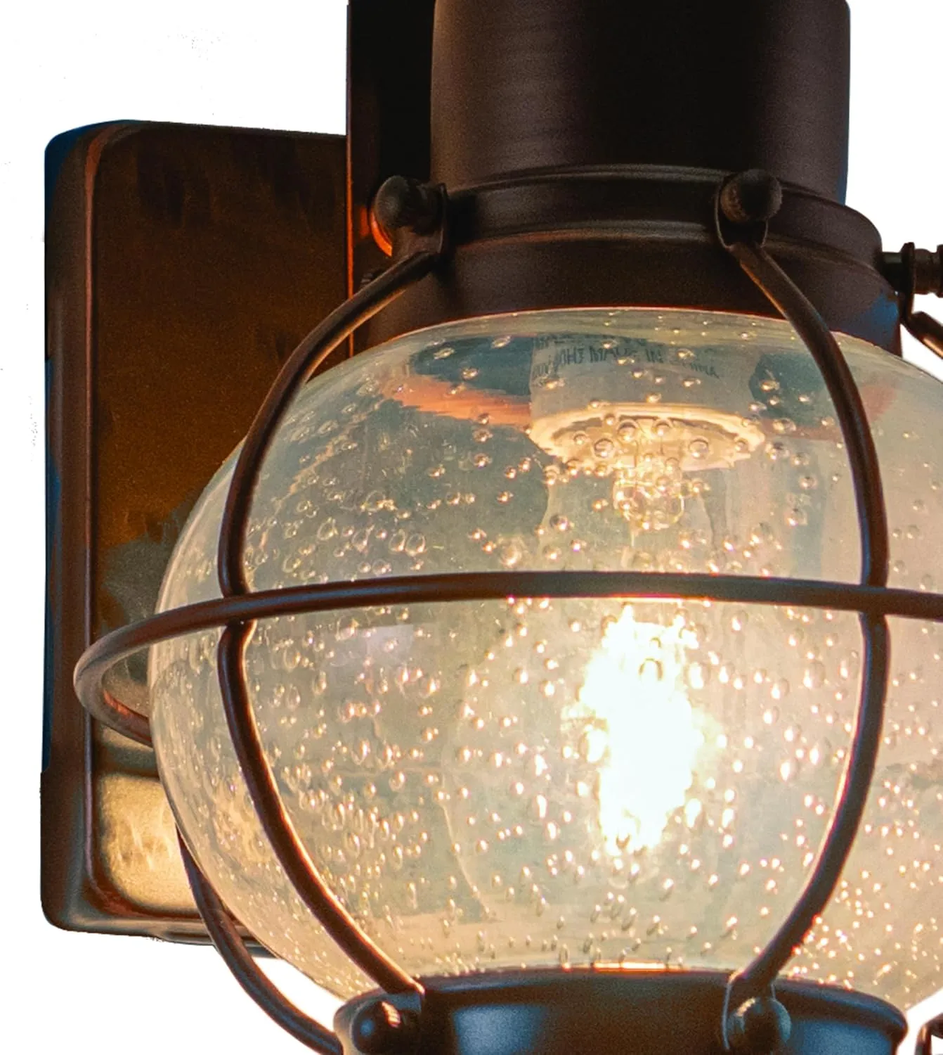 VAXCEL Chatham 1 Light Bronze Coastal Outdoor Wall Lantern Clear Glass