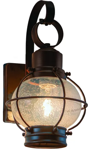 VAXCEL Chatham 1 Light Bronze Coastal Outdoor Wall Lantern Clear Glass