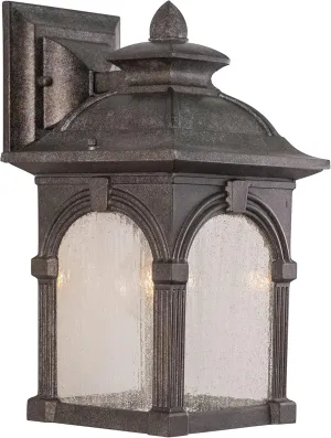 VAXCEL Essex Aluminum 1 Light Pewter Outdoor Wall Lantern Clear Glass