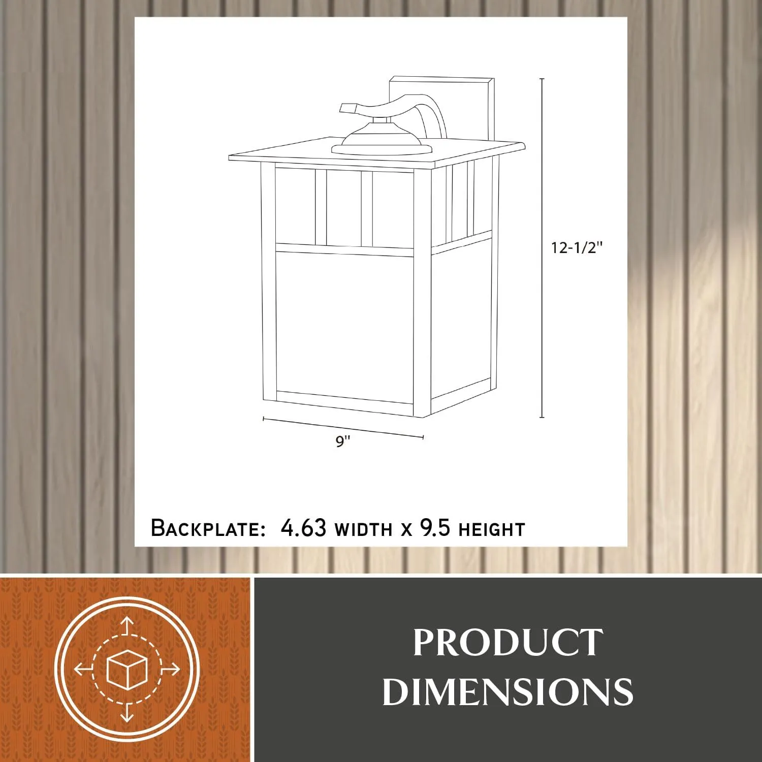 VAXCEL Mission 1 Light Bronze Rectangle Outdoor Wall Lantern Honey Glass