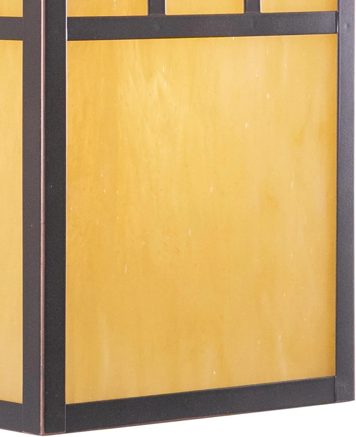 VAXCEL Mission 1 Light Bronze Rectangle Outdoor Wall Lantern Honey Glass