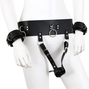 Vibrator Forced Strap Harness Holder with Handcuffs BDSM Bondage Restraints Kits Adjustable for Couples