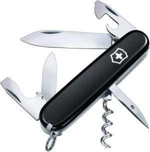 Victorinox Spartan Swiss Army Knife, 12 Functions, Swiss Made Pocket Knife with Corkscrew, Can Opener and Screwdriver - Black