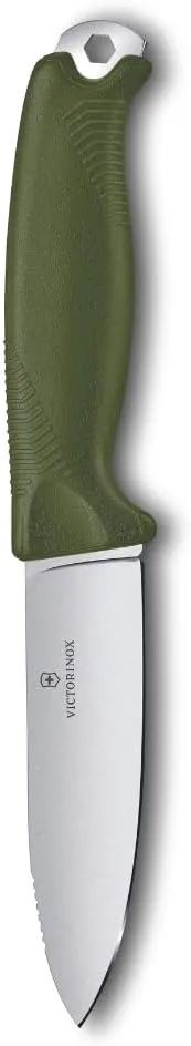 Victorinox Venture Fixed-Blade Full Tang Stainless Steel Outdoor Knife - Durable Olive Handle, Swiss Army Knife That is Ideal for Camping and Survival