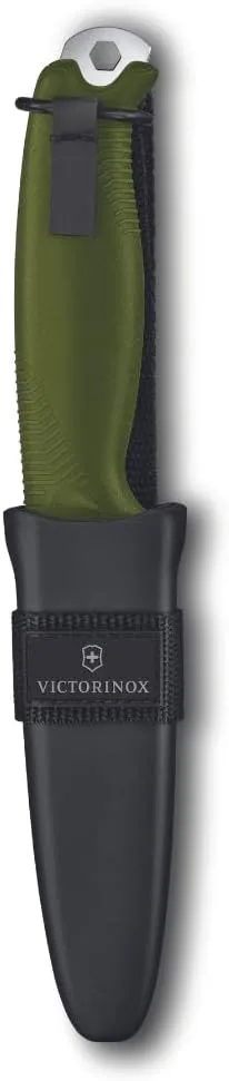 Victorinox Venture Fixed-Blade Full Tang Stainless Steel Outdoor Knife - Durable Olive Handle, Swiss Army Knife That is Ideal for Camping and Survival