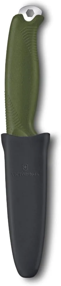 Victorinox Venture Fixed-Blade Full Tang Stainless Steel Outdoor Knife - Durable Olive Handle, Swiss Army Knife That is Ideal for Camping and Survival