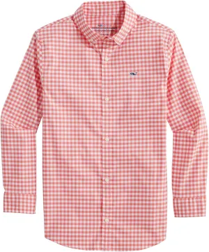 vineyard vines Boys' On-The-go Brrrº Gingham Shirt