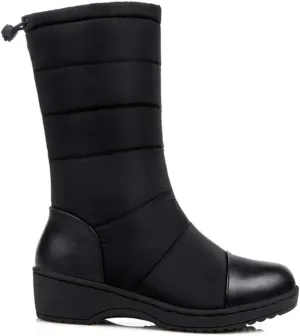 VOKLIN Women's Winter Mid Calf Snow Boots Waterproof Rain Fur Lined Elastic Platform Cold Weather Snow Boot