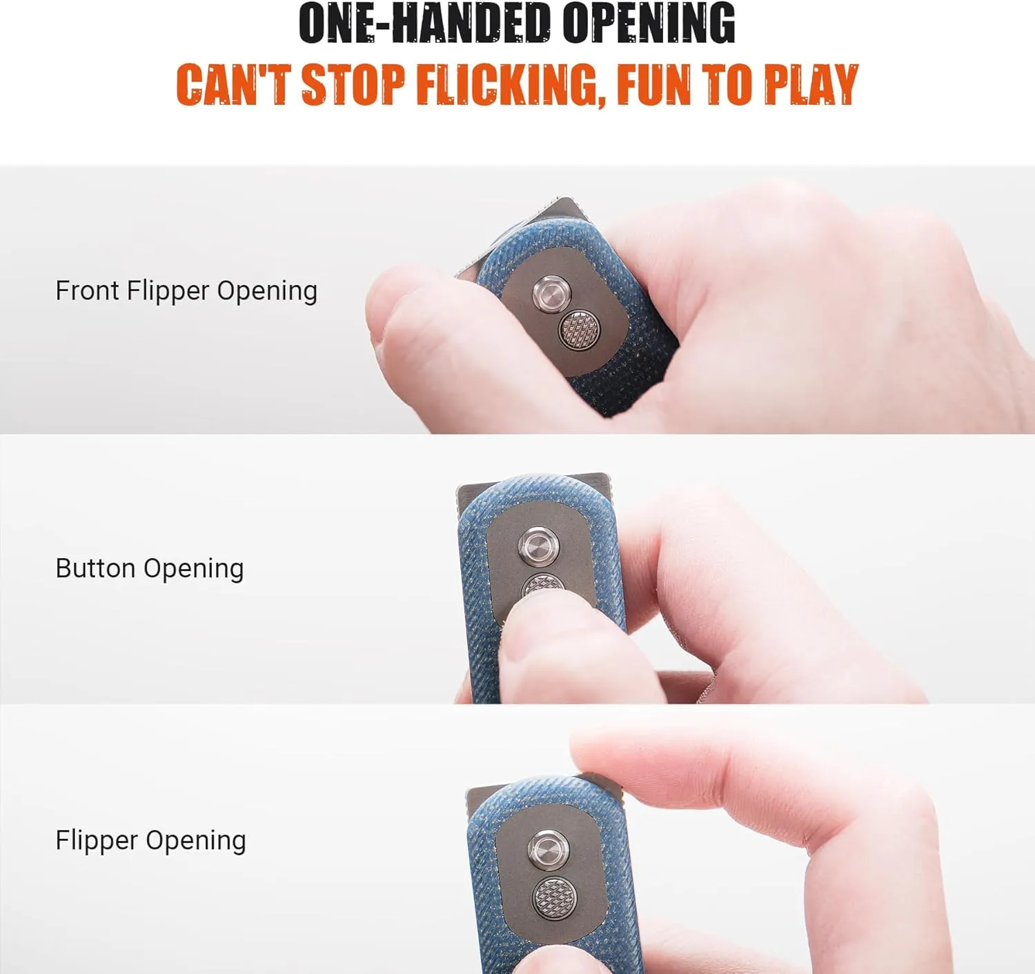 Vosteed Corgi Small Folding Knife, Flipper Knife with Clip for Men Women Gifts, Patented Trek Lock Pocket Knife 2.99" Sandvik 14C28N Sheepsfoot Blade, Micarta Handle for EDC