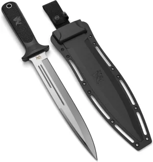 W-Catcher Fixed Blade Knife with Sheath - Large Hunting-Knife made of D2 steel - Big Fixed Blade Knives with Non-Slip TPE Handle - Full Tang Survivalknife for Outdoor Activities