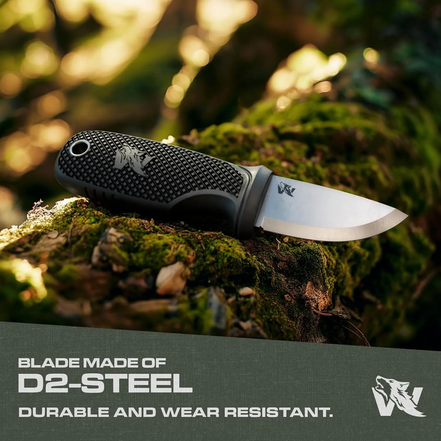W-MINI 2 - EDC Neck Knife with Sheath and Necklace - Small EDC Fixed Blade Knife Necklace and Belt Clip - Pocket Fixed Blade Knives - Full Tang Neck Knife with Sheath Tactical   Fire Starter