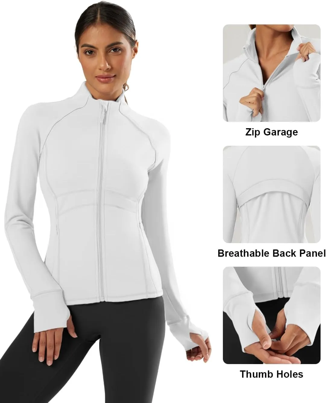 Waitfairy Zip Up Jackets for Women Lightweight Running Workout Jackets for Woman Track Jacket Women Slim Fit Women's Jacket