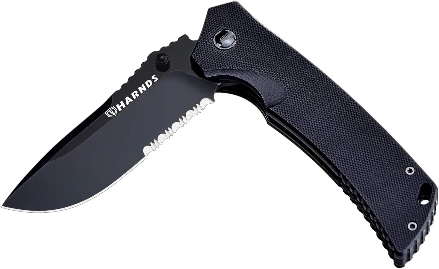 Warrior/General Tactical Folding Knife with D2 Steel Blade G10 Handle Fipper Opening (drop point black titanium Combination)