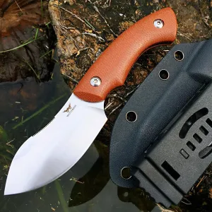 Watchman WF220 EDC Fixed Blade Knife 14C28N Blade Steel Micarta Handle with Kydex Sheaths for Outdoor Activities Camping (Brown)