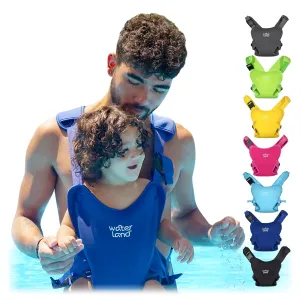 WaterLand Baby Carrier - Innovative Carrier You Can Use Both in Water & Land - Waterproof Infant Chest Holder with Adjustable Straps, Lightweight Toddler Harness for Pool & Beach (Pacific Blue)