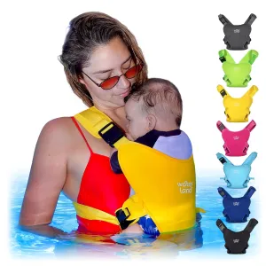 WaterLand Baby Carrier - Innovative Carrier You Can Use Both in Water & Land - Waterproof Infant Chest Holder with Adjustable Straps, Lightweight Toddler Harness for Pool & Beach (Sunrise Yellow)