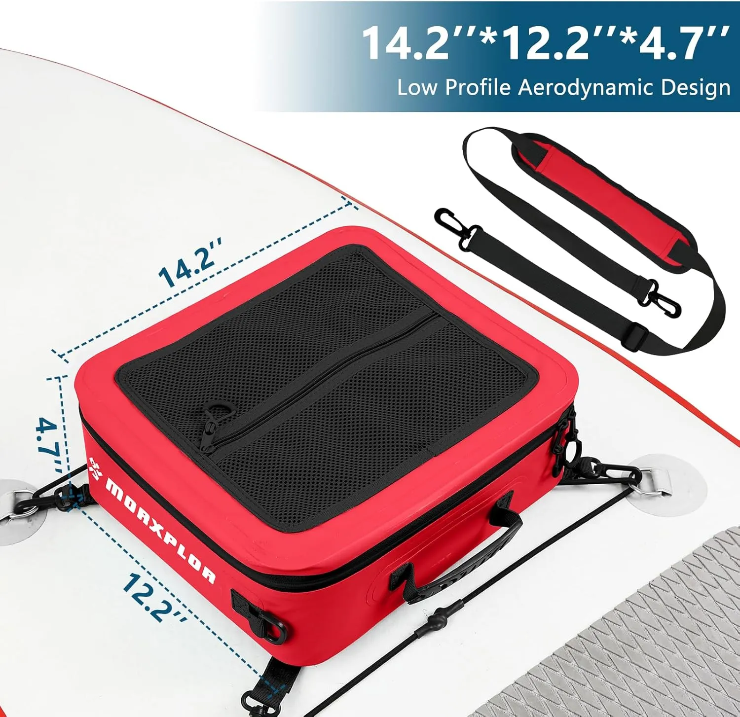 Waterproof PVC Paddleboard Cooler Deck Bag - 12 Can Soft Insulated Cooler for Paddleboarding, Camping, Kayaking