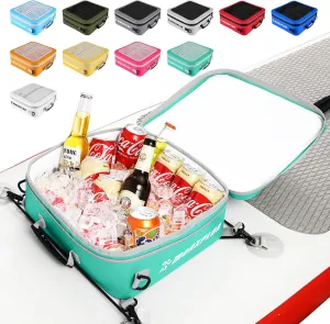 Waterproof PVC Paddleboard Cooler Deck Bag - 12 Can Soft Insulated Cooler for Paddleboarding, Camping, Kayaking