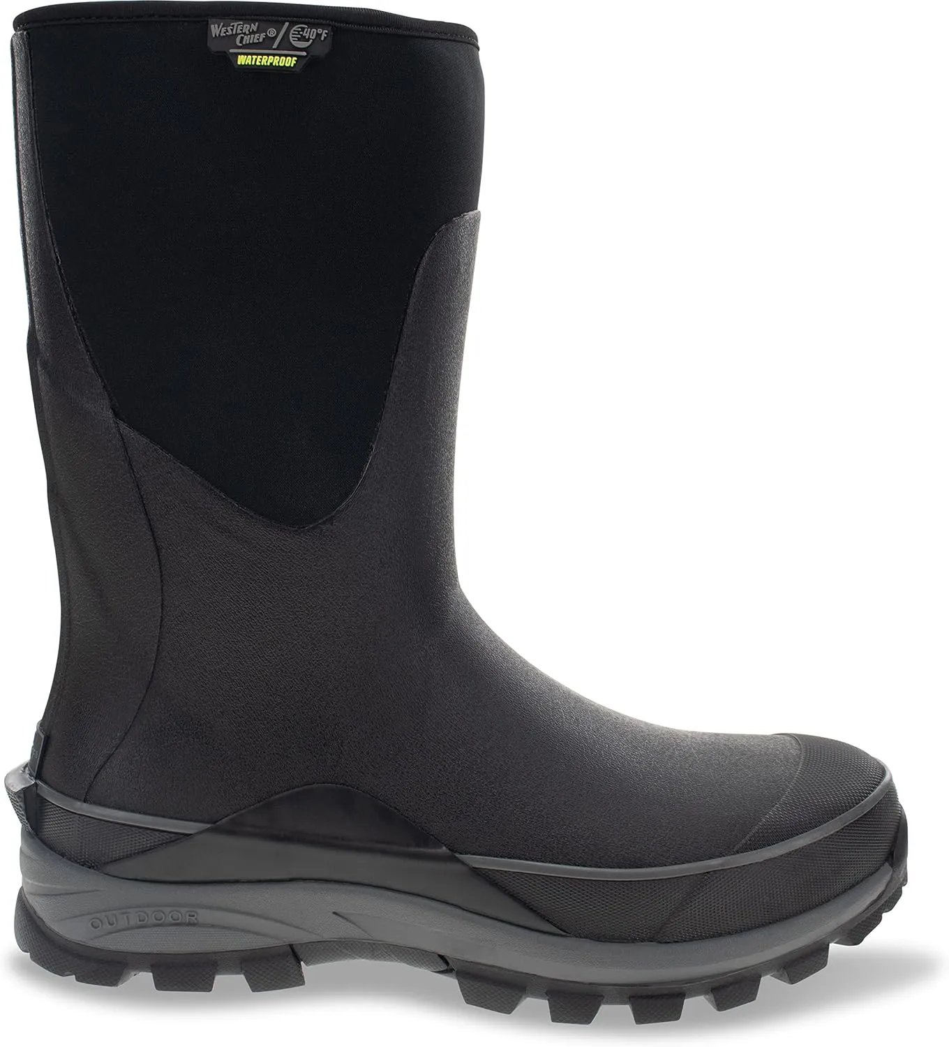 Western Chief Men's Neoprene Mid Height Waterproof Boot with Memory Foam Insole Calf