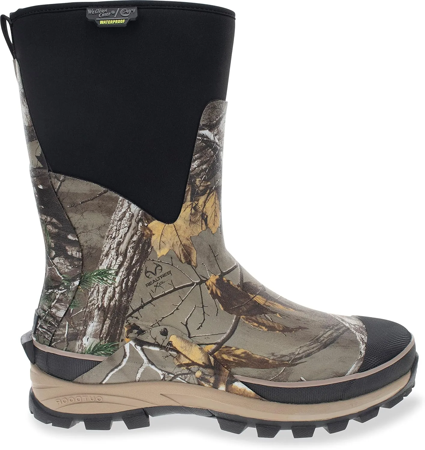 Western Chief Men's Neoprene Mid Height Waterproof Boot with Memory Foam Insole Calf