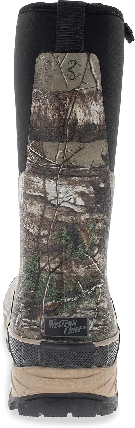 Western Chief Men's Neoprene Mid Height Waterproof Boot with Memory Foam Insole Calf