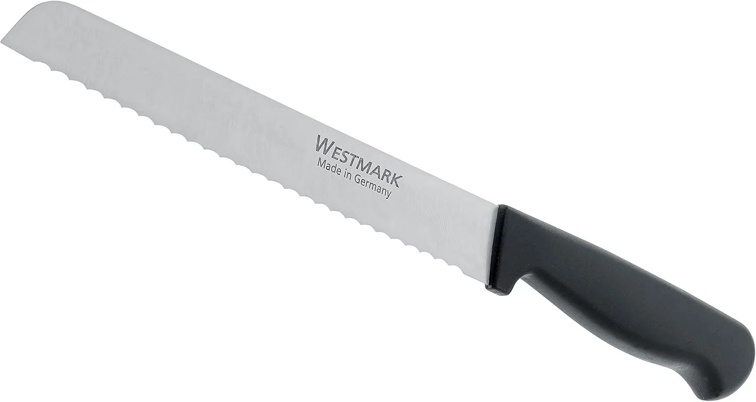 Westmark Germany Stainless Steel Bread Knife, 7.2-inch (Black)