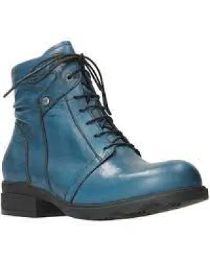 WOLKY CENTER PETROL VELVET LEATHER WATERPROOF