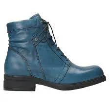 WOLKY CENTER PETROL VELVET LEATHER WATERPROOF