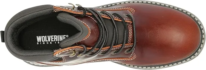 Wolverine Men's Revival 6" Waterproof Industrial Boot – Rust, Durable, Cushioned, Slip-Resistant Work Boot