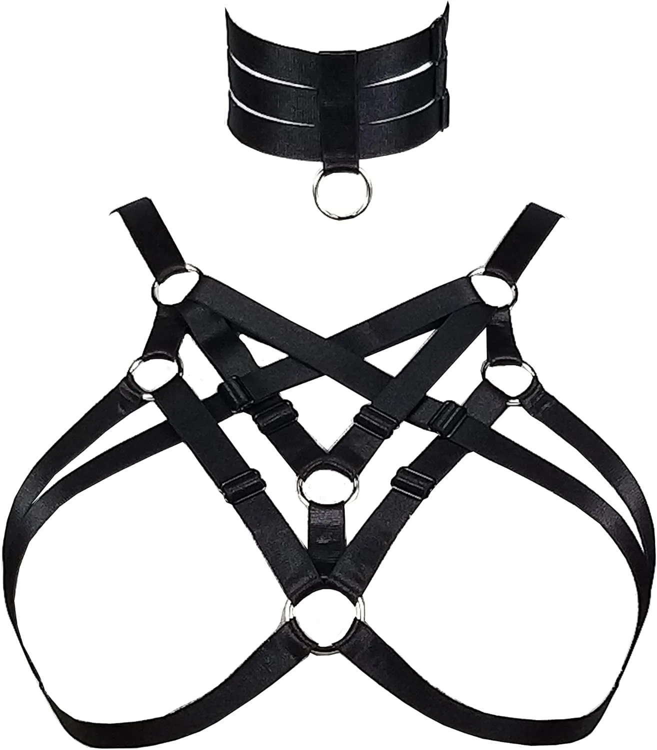 Women Harness Caged Bra Body Harness Cupless Bra Elastic Lingerie Punk Gothic Style Strappy Bralette