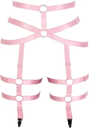 Women's Body Harness Garter Belt Leg Strap Lingerie cage Stretchy Fabric Gothic Punk Adjustable Size Festival Rave