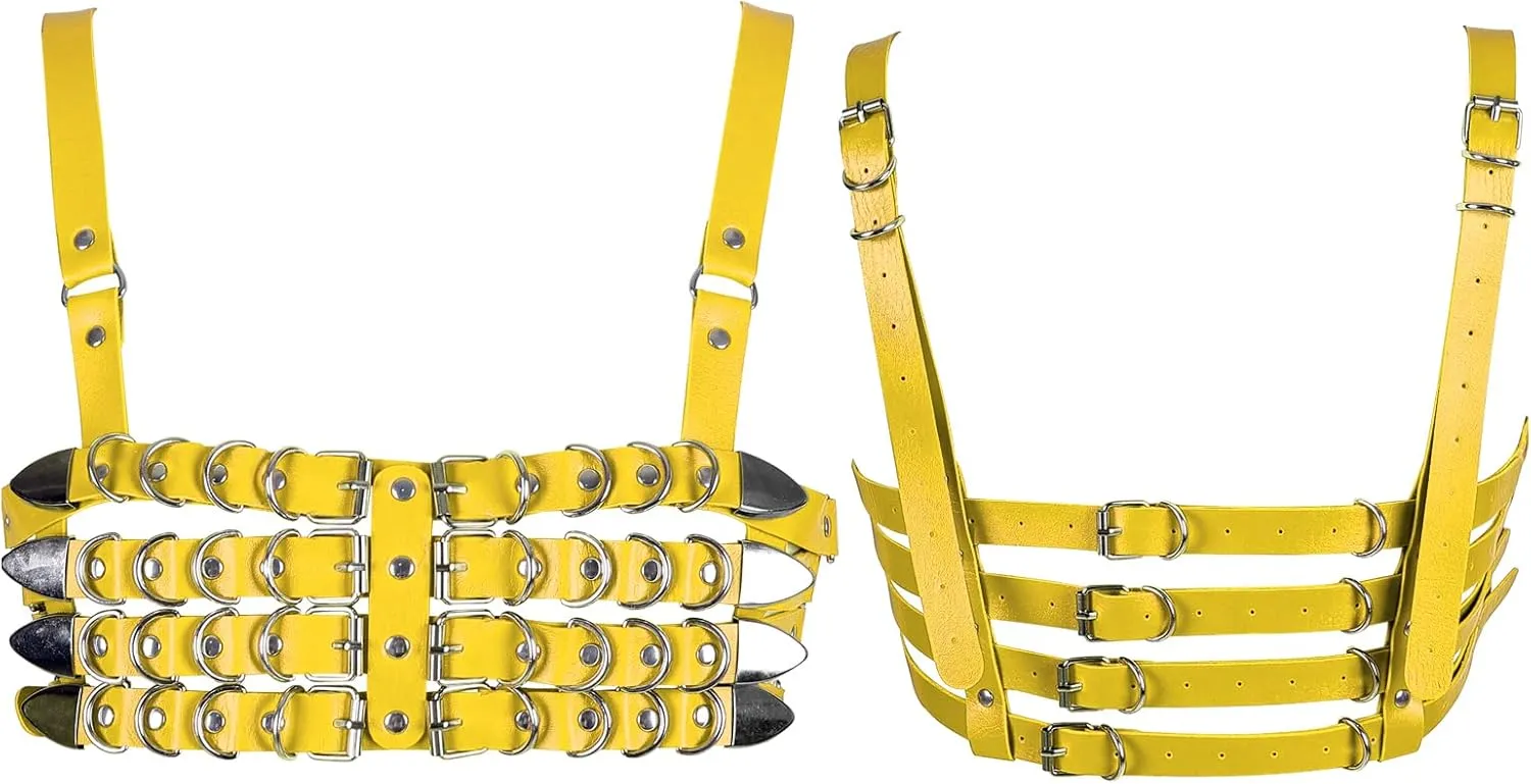 Womens Leather Full Cage Body Harness Tops Hollow Out Lingerie Punk Gothic Halloween Rave Clothing