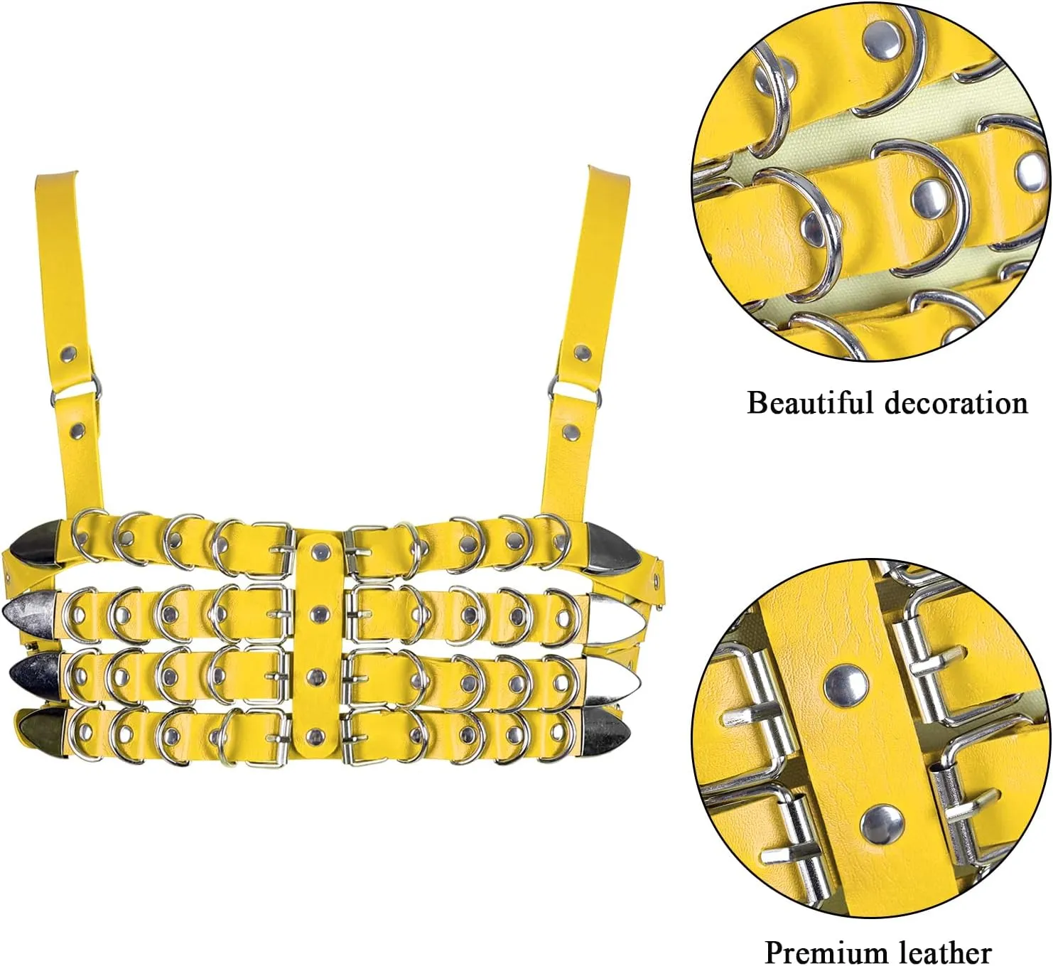 Womens Leather Full Cage Body Harness Tops Hollow Out Lingerie Punk Gothic Halloween Rave Clothing