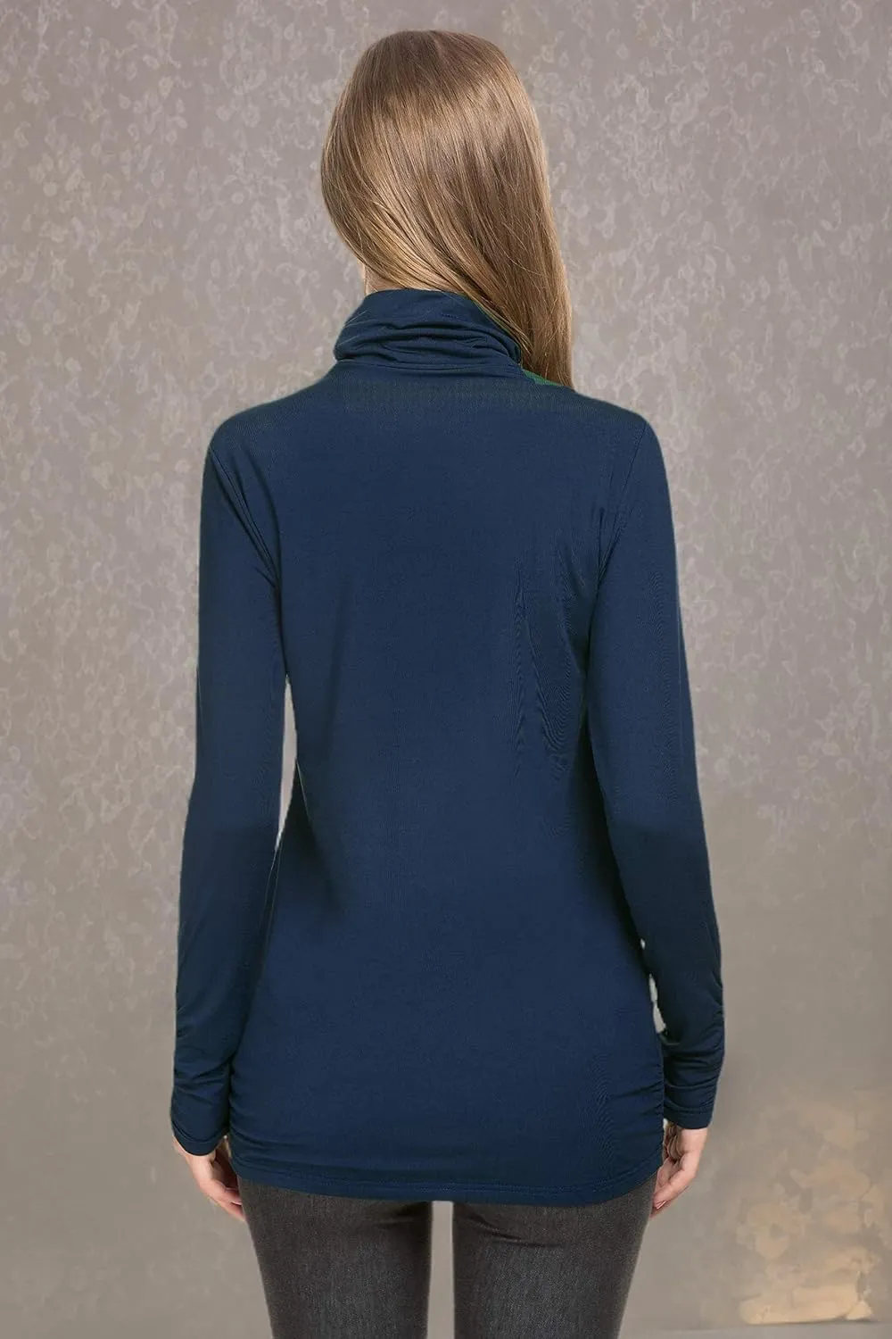 Womens Mock Turtleneck Tops Long Sleeve Fleece Lined Lightweight Thermal Base Layer