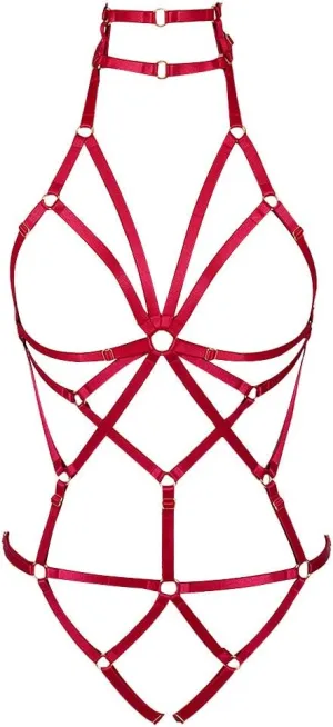 Women's Punk Body Harness Lingerie Full Waist Garter Belts Set Strappy Frame Cage Rave bras