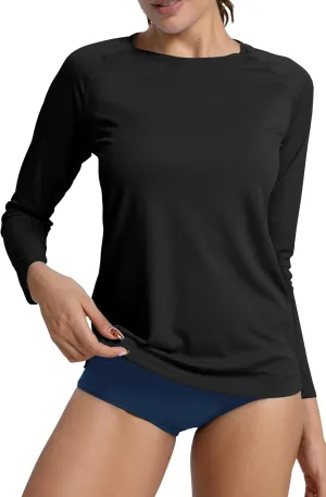 Women's UPF 50  Rash Guard Long Sleeve Sun Protection UV SPF Shirts Lightweight Swim Cool T-Shirts