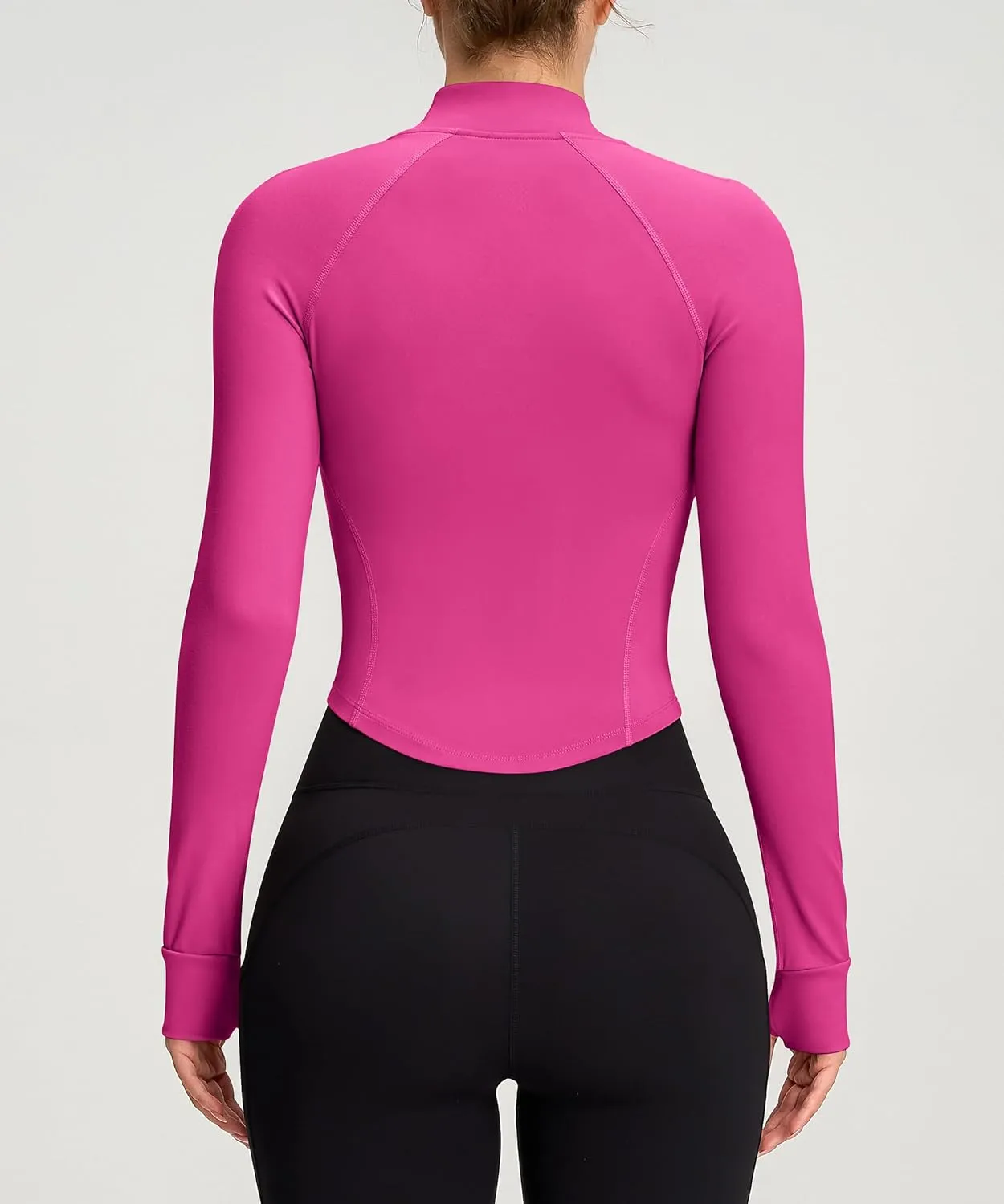 Womens Zip Up Bbl Jacket Lightweight Cropped Athletic Jacket Track Gym Workout Jackets for Running Yoga Hiking