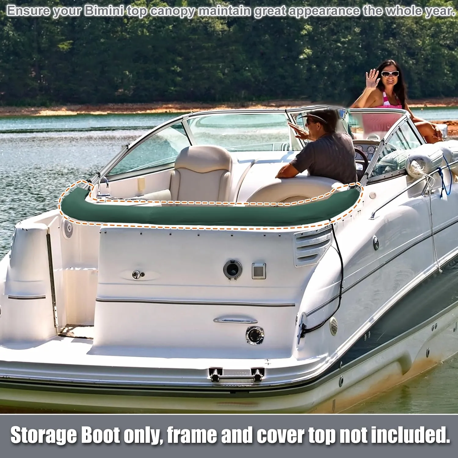 X AUTOHAUX Bimini Top Storage Boot Cover Waterproof Boat Bimini Storage Bag 600D Polyester Canvas Sun Resist Universal for 3 Bow 4 Bow