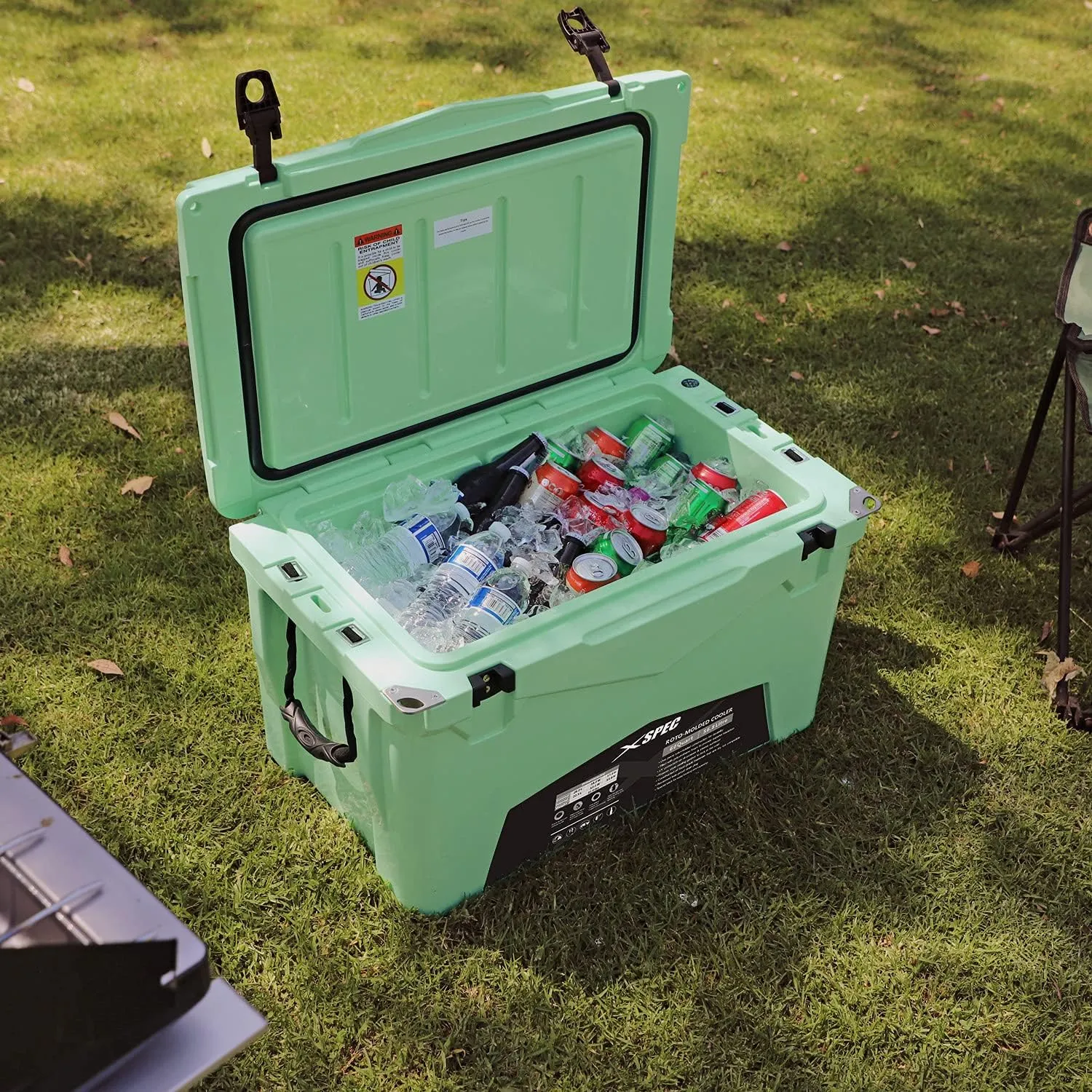 Xspec 60 Qt XL Roto Molded High Performance Camping Cooler Ice Chest | Extra Large Pro Tough Durable Outdoor Overland Rotomolded Hard Cooler