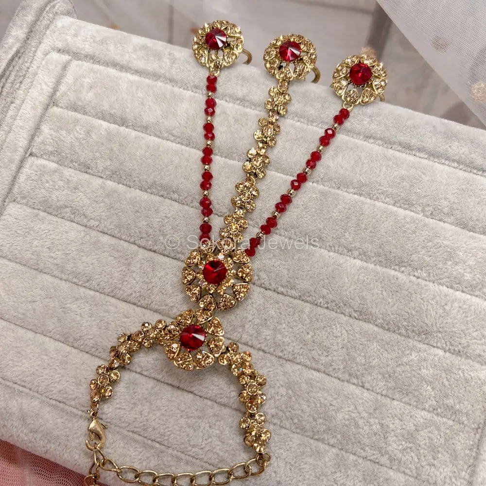 Yasmeen Hand Harness - Maroon