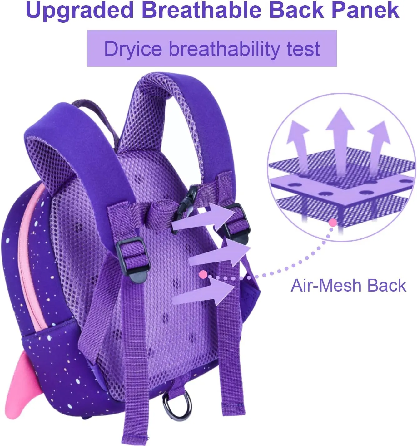 yisibo Kids Backpack with Safety Leash,Anti-lost Children Toddler Backpack for Boys Girls Baby (Purple With Safety Leash(3-6 Years))