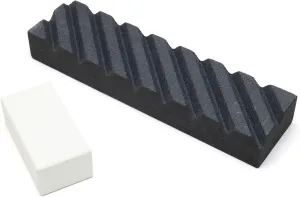 Yoshihiro Knife Sharpening Stone Fixer & Nagura Conditoning Stone Chef's Tools (Regular Set - Black)
