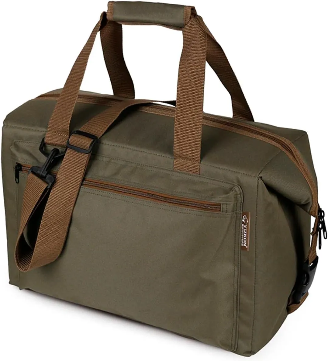 Yukon Outfitters 24 Can Insulated Cooler Bag, Durable Lightweight Leakproof Outdoor Camping Meal & Drink Soft Lunchbox w/Welded Foil Liner, Drop Handle & Shoulder Strap