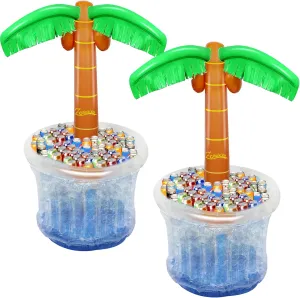 Zcaukya Inflatable Palm Tree Cooler, 60" Blow Up Palm Tree Cooler for Tropical Party Decorations, Hawaiian Party Supplies Pool Decorations