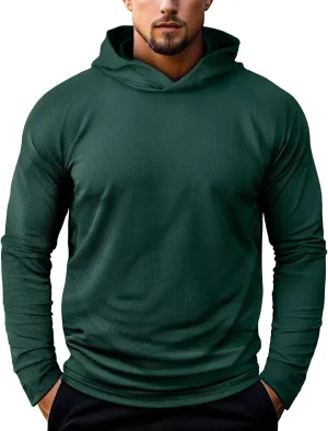 Zengjo Mens Pullover Hoodie Athletic Lightweight Hooded Workout Sweatshirt Moisture Wicking