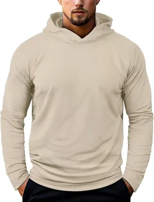 Zengjo Mens Pullover Hoodie Athletic Lightweight Hooded Workout Sweatshirt Moisture Wicking